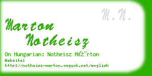 marton notheisz business card